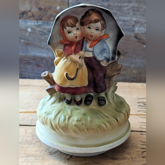 Retro 1970 Sankyo " Raindrops Keep Falling on My Head" Music Kids With Umbrella - Picture 8 of 10